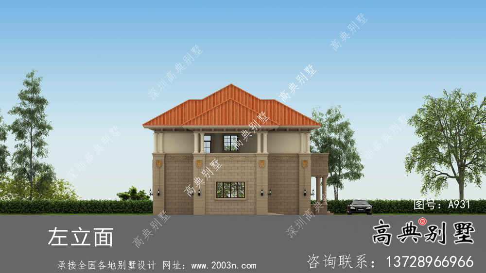 兩層農村意大利風格住宅設計圖包括結構圖
