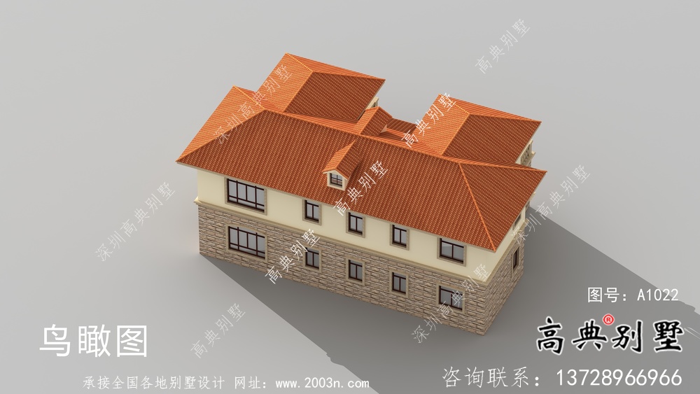 新農村復式二層歐式自建別墅設計外觀圖