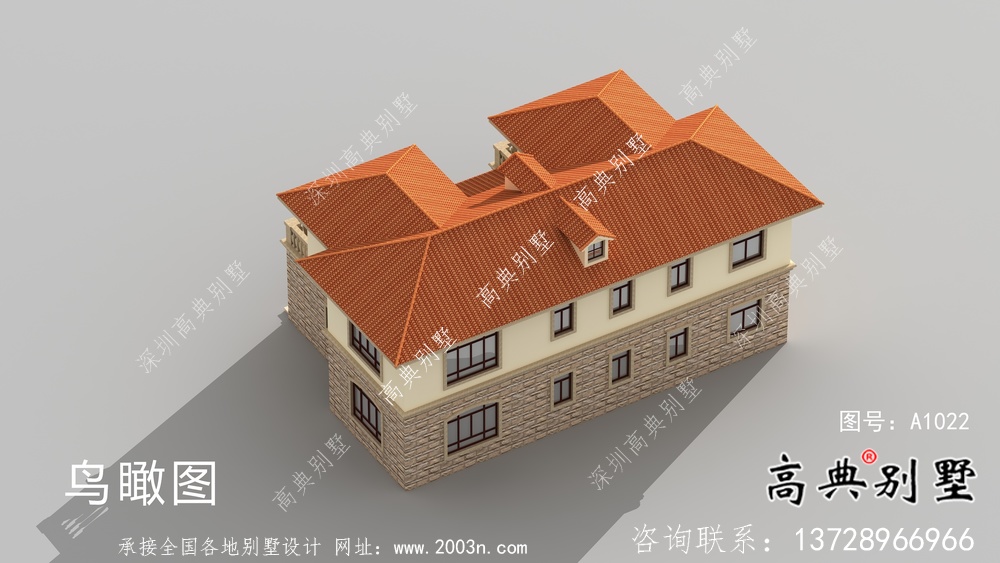 新農村復式二層歐式自建別墅設計外觀圖