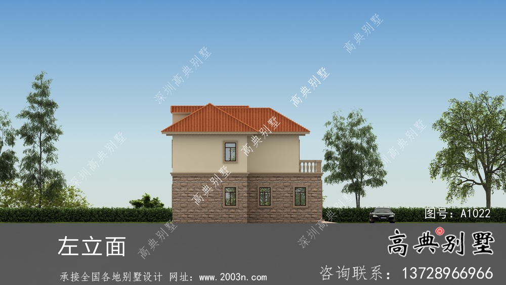 新農村復式二層歐式自建別墅設計外觀圖