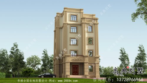 五層平屋頂豪華別墅設計圖