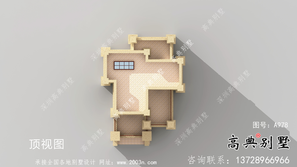 五層平屋頂豪華別墅設計圖