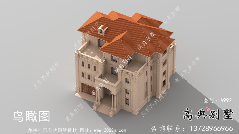 意大利風格四層新農(nóng)村住宅設計圖