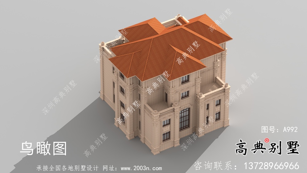 意大利風格四層新農(nóng)村住宅設計圖