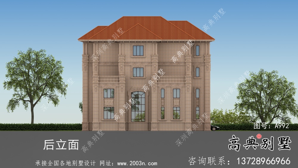 意大利風格四層新農(nóng)村住宅設計圖