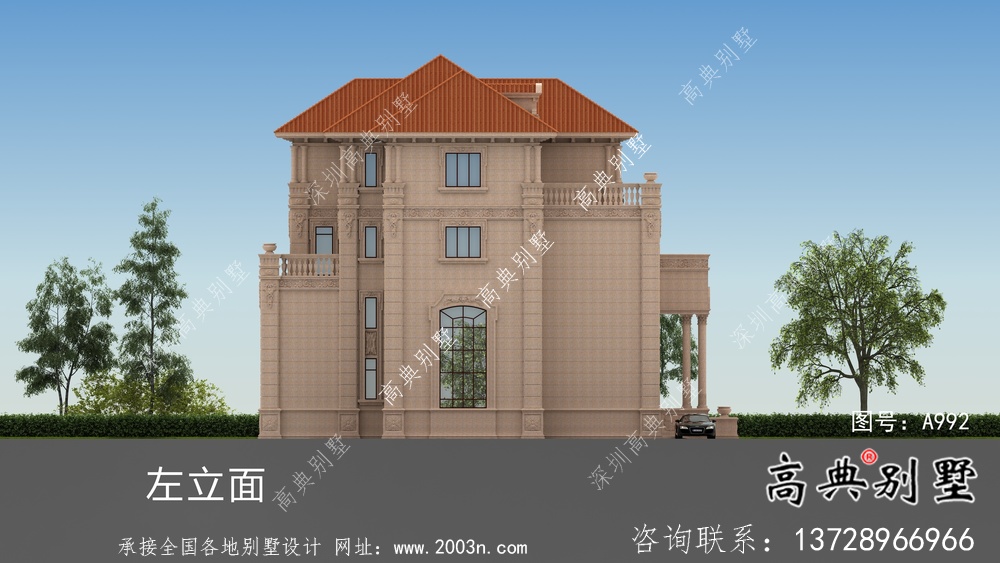 意大利風格四層新農(nóng)村住宅設計圖