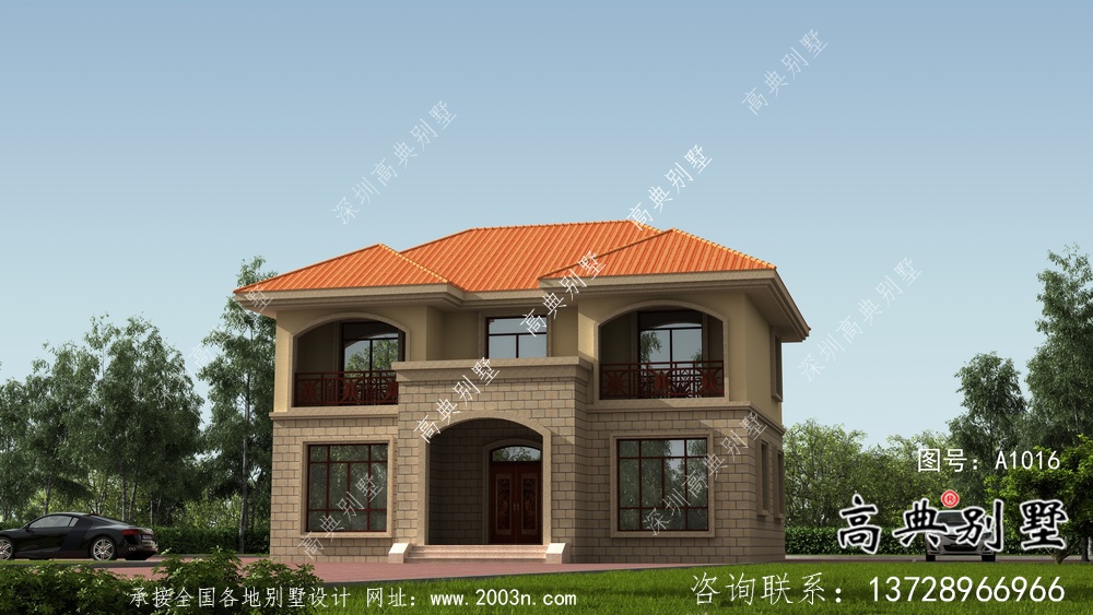歐式風(fēng)格二層新農(nóng)村別墅設(shè)計(jì)圖