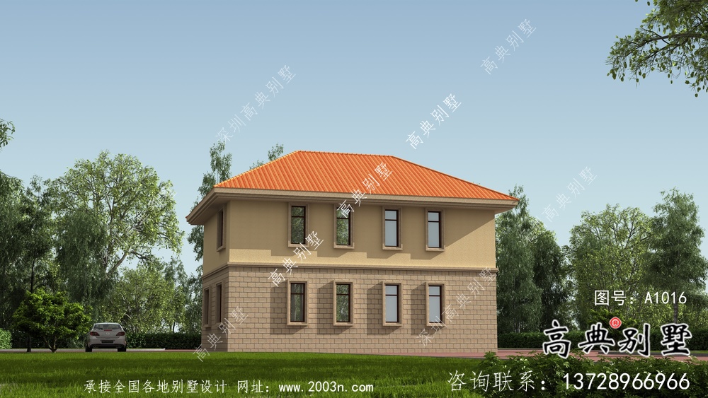 歐式風(fēng)格二層新農(nóng)村別墅設(shè)計(jì)圖