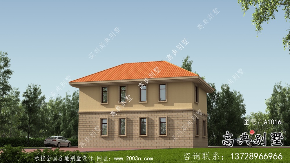 歐式風(fēng)格二層新農(nóng)村別墅設(shè)計(jì)圖