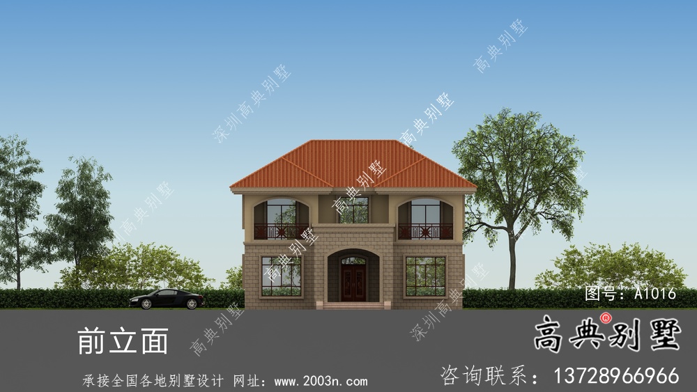 歐式風(fēng)格二層新農(nóng)村別墅設(shè)計(jì)圖