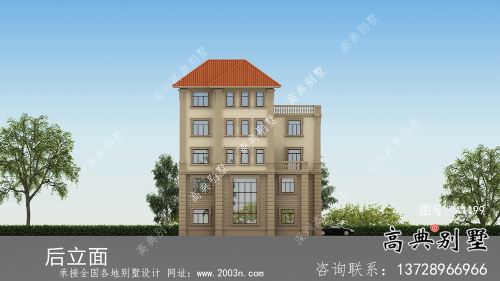 簡(jiǎn)潔時(shí)尚實(shí)用農(nóng)村五層別墅設(shè)計(jì)圖帶效果圖