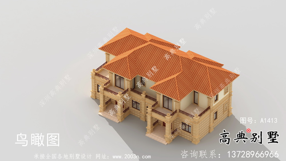 大氣兩層雙拼歐式別墅設計圖紙全套