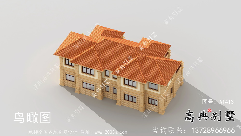大氣兩層雙拼歐式別墅設計圖紙全套
