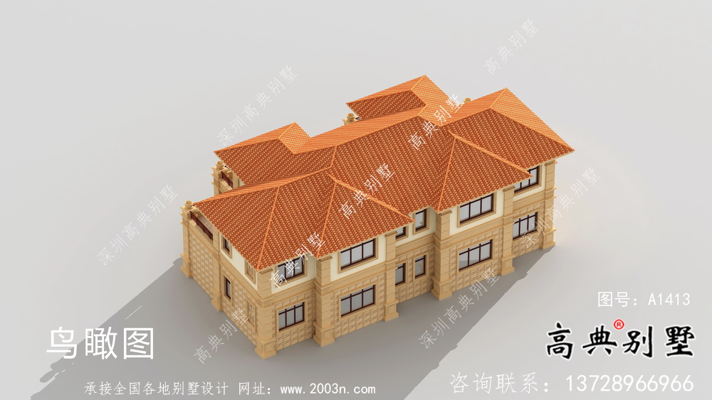 大氣兩層雙拼歐式別墅設計圖紙全套
