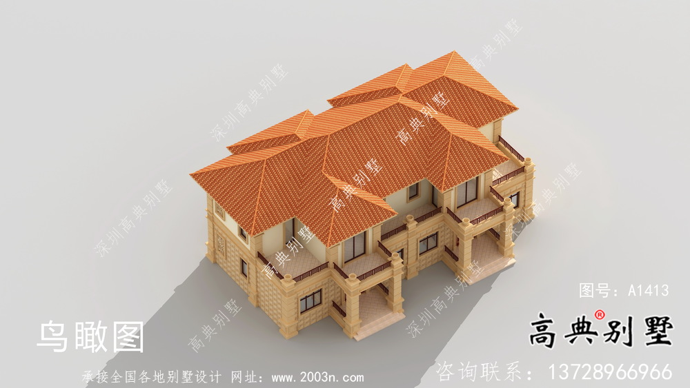 大氣兩層雙拼歐式別墅設計圖紙全套