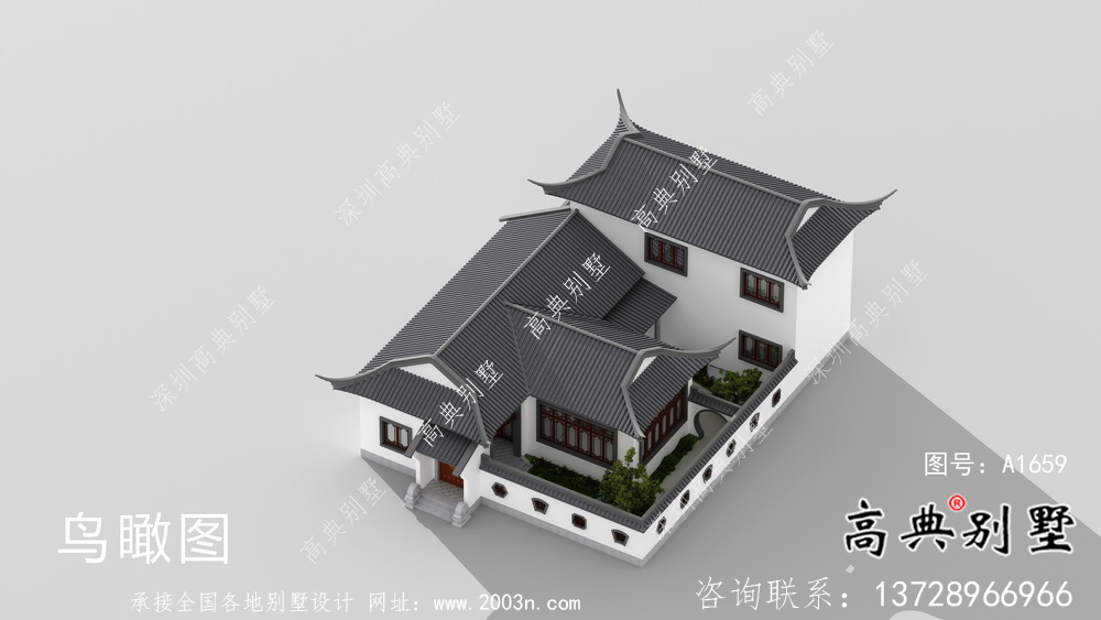 新款中式二層鄉村別墅設計圖紙