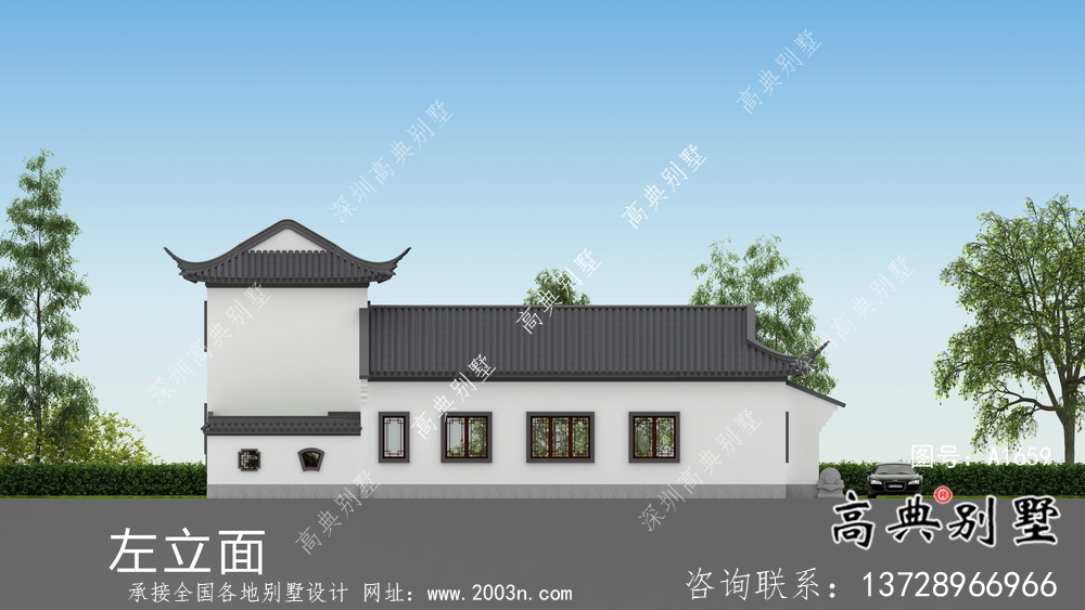 新款中式二層鄉村別墅設計圖紙
