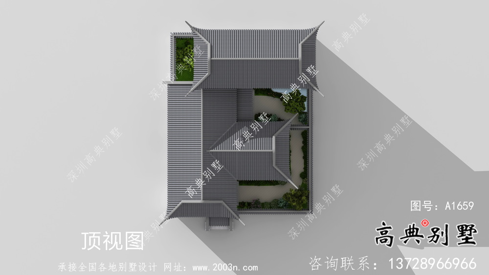 新款中式二層鄉村別墅設計圖紙