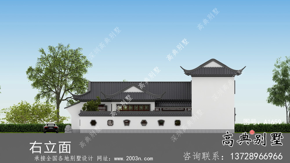 新款中式二層鄉村別墅設計圖紙
