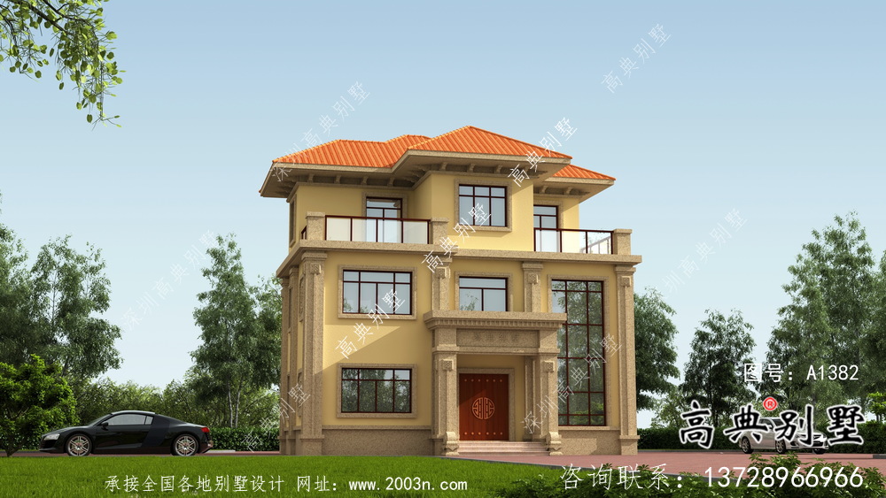 歐式風格復式結構三層住宅設計方案