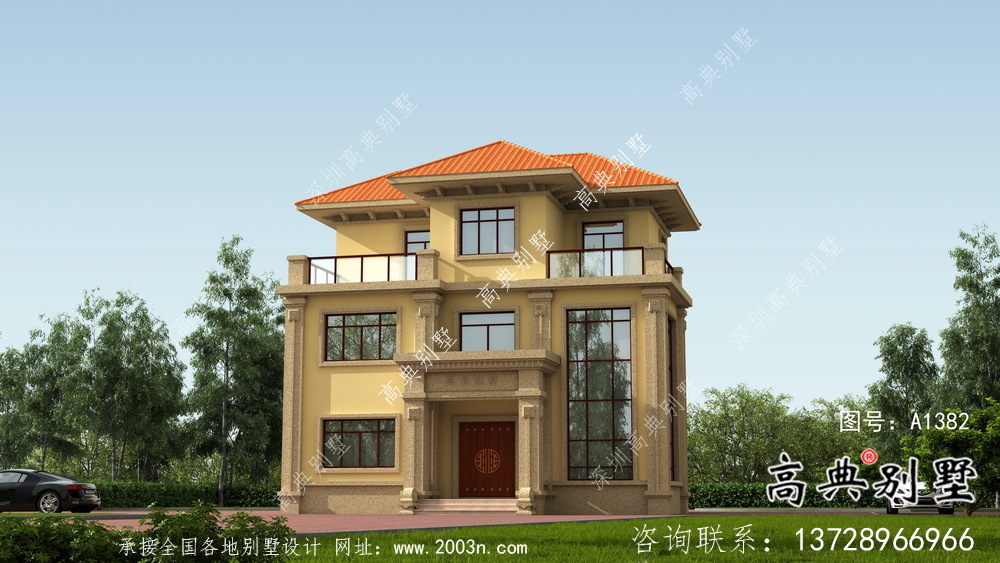 歐式風格復式結構三層住宅設計方案