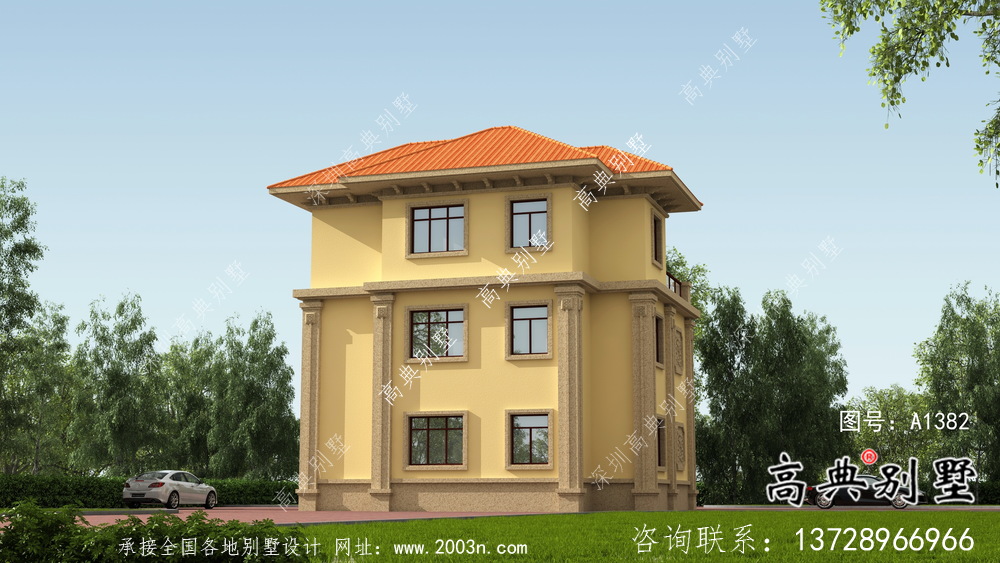 歐式風格復式結構三層住宅設計方案