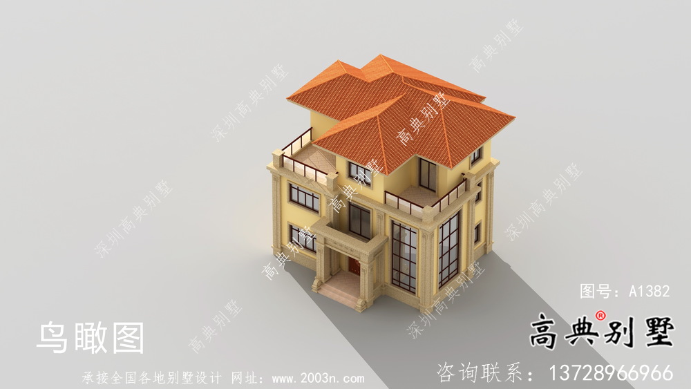 歐式風格復式結構三層住宅設計方案