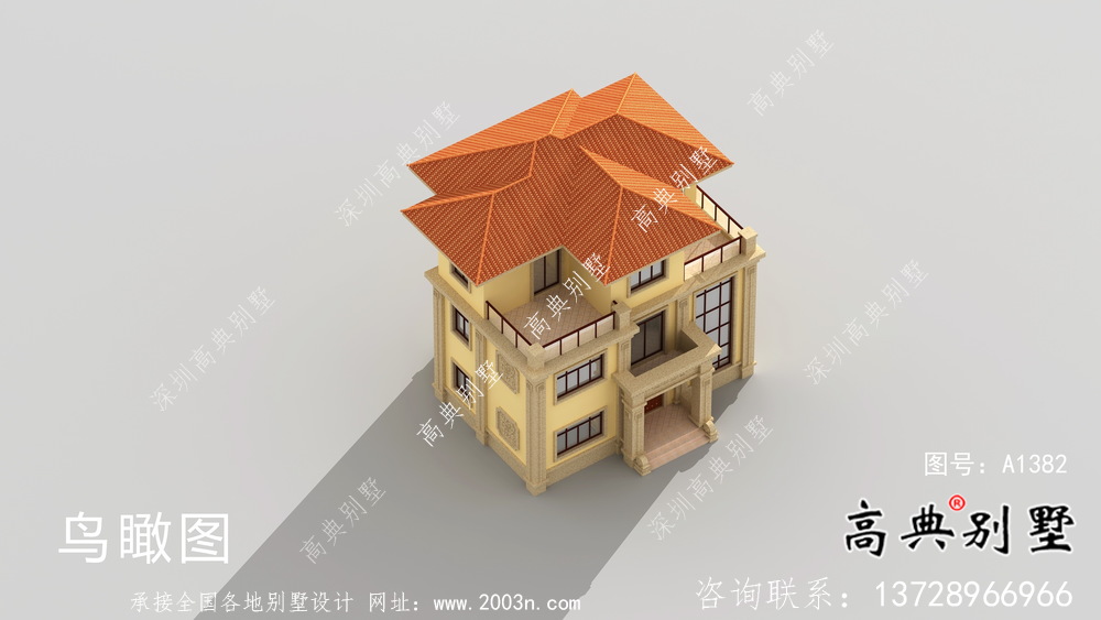 歐式風格復式結構三層住宅設計方案