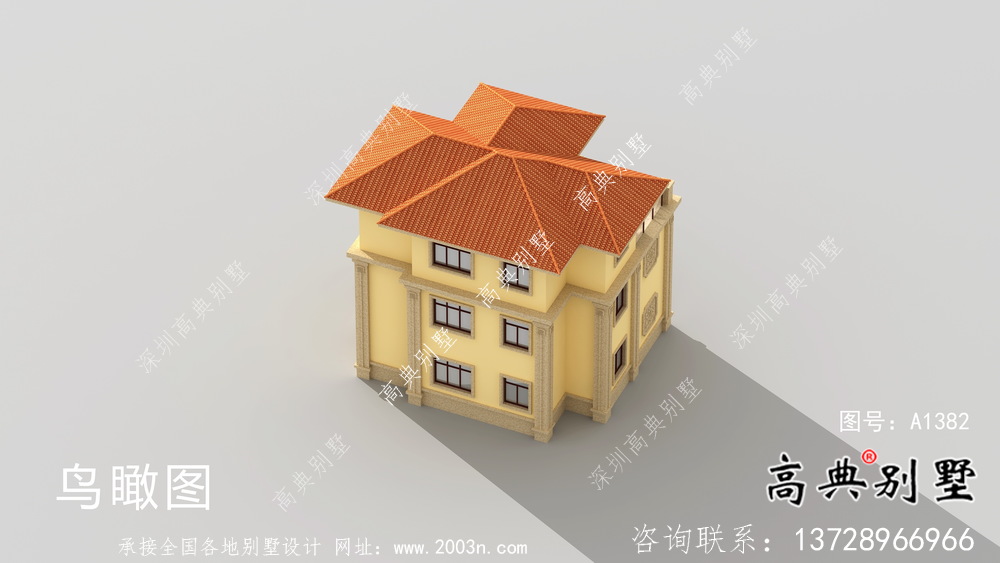 歐式風格復式結構三層住宅設計方案