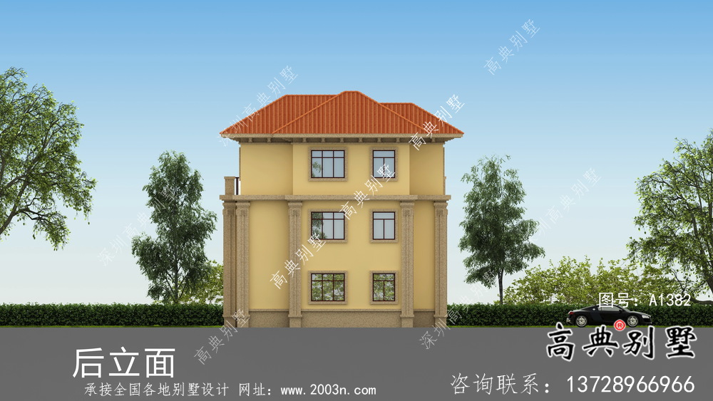歐式風格復式結構三層住宅設計方案
