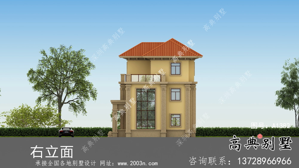 歐式風格復式結構三層住宅設計方案