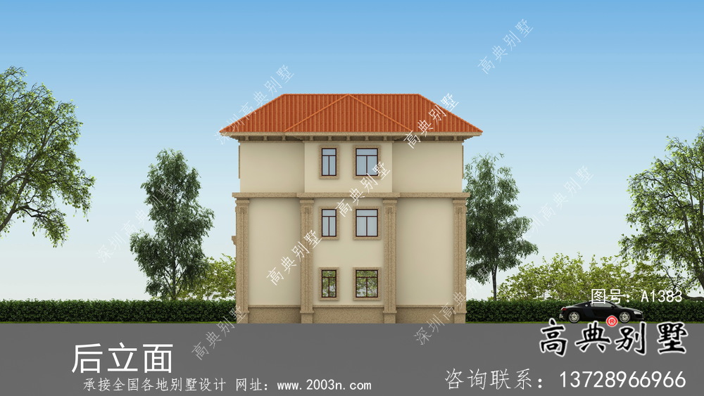 獨棟歐式風格三層別墅設計方案圖帶效果圖