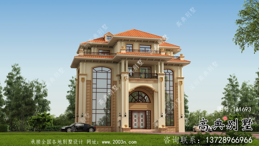 高貴大氣四層歐式別墅設計圖紙