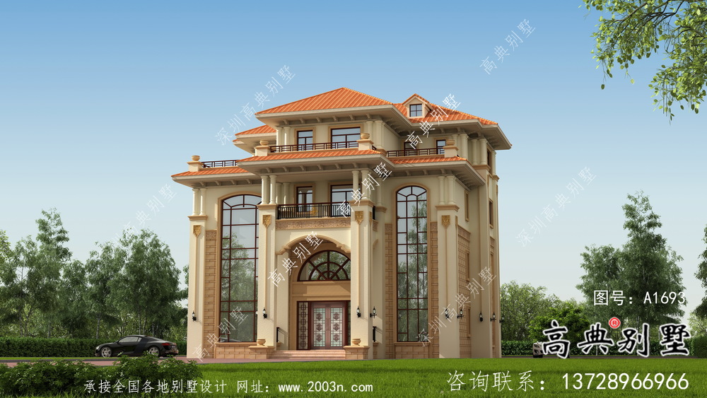 高貴大氣四層歐式別墅設計圖紙