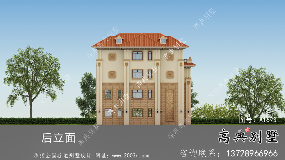 高貴大氣四層歐式別墅設計圖紙