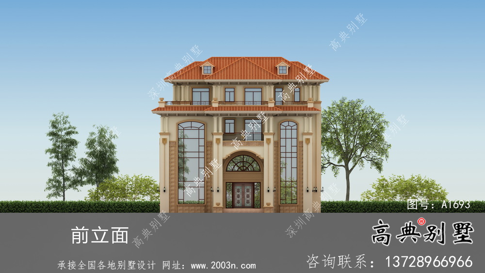 高貴大氣四層歐式別墅設計圖紙