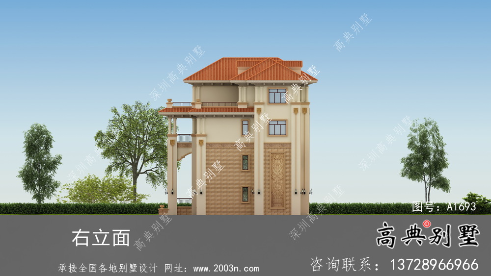 高貴大氣四層歐式別墅設計圖紙