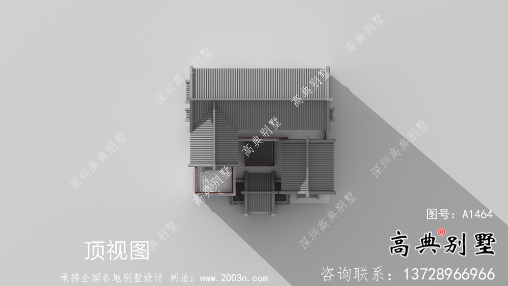 大型新中式三層別墅建筑方案設計帶效果圖