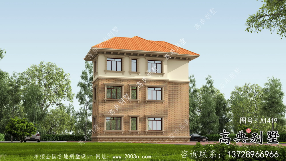 農村歐式風格三層別墅設計方案及效果圖
