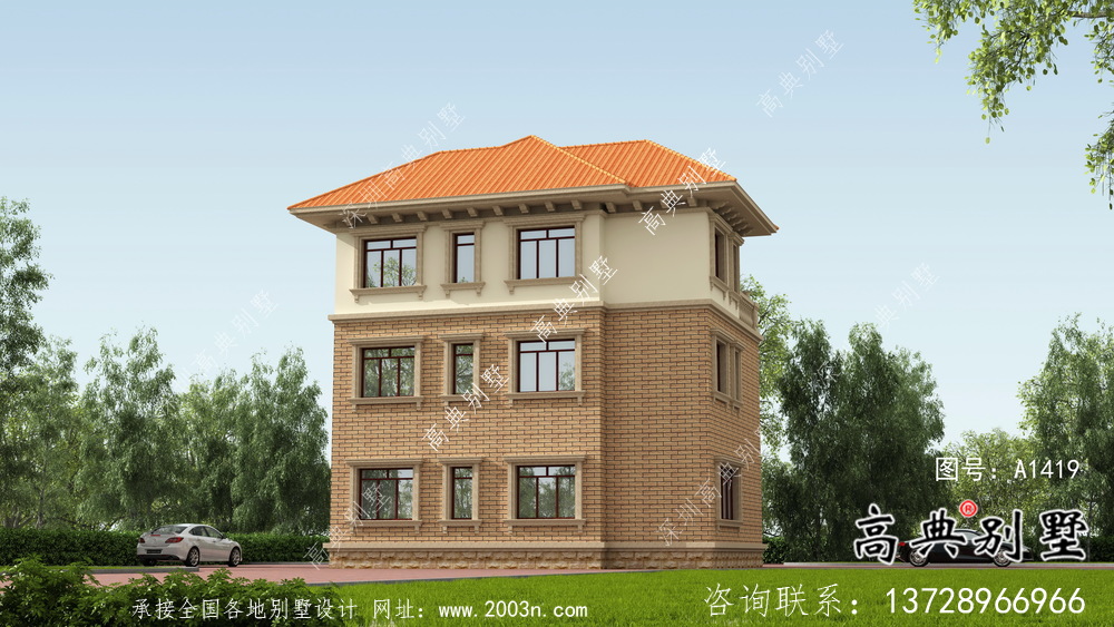 農村歐式風格三層別墅設計方案及效果圖