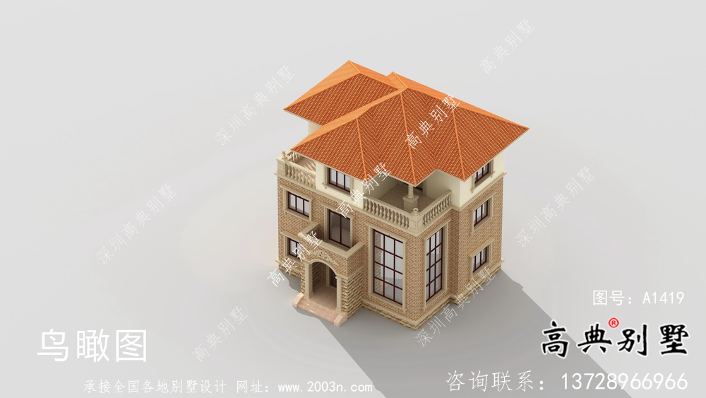 農村歐式風格三層別墅設計方案及效果圖