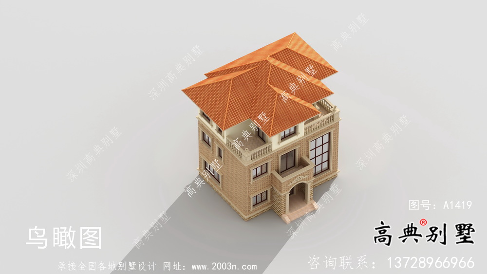 農村歐式風格三層別墅設計方案及效果圖