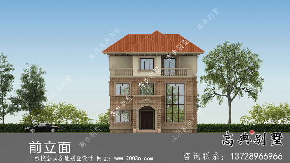 農村歐式風格三層別墅設計方案及效果圖