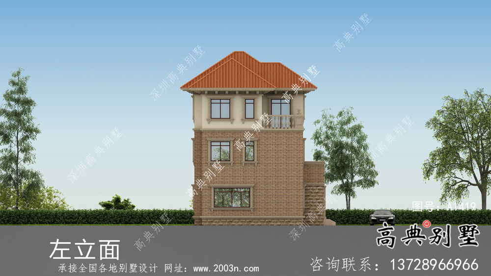 農村歐式風格三層別墅設計方案及效果圖