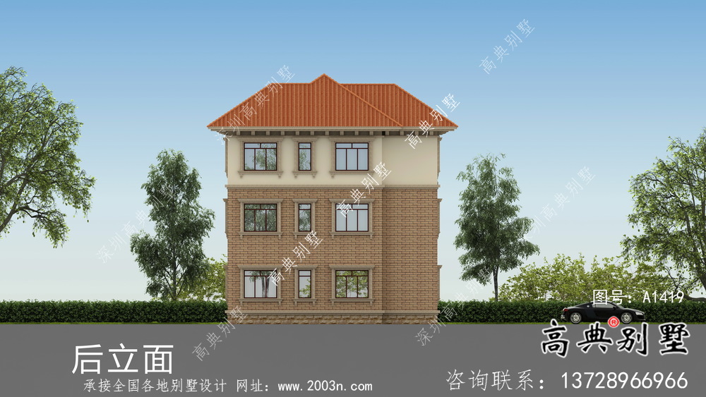 農村歐式風格三層別墅設計方案及效果圖