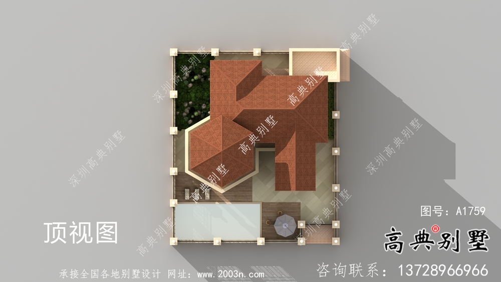 歐式三層大氣經(jīng)典別墅帶院子設(shè)計圖紙