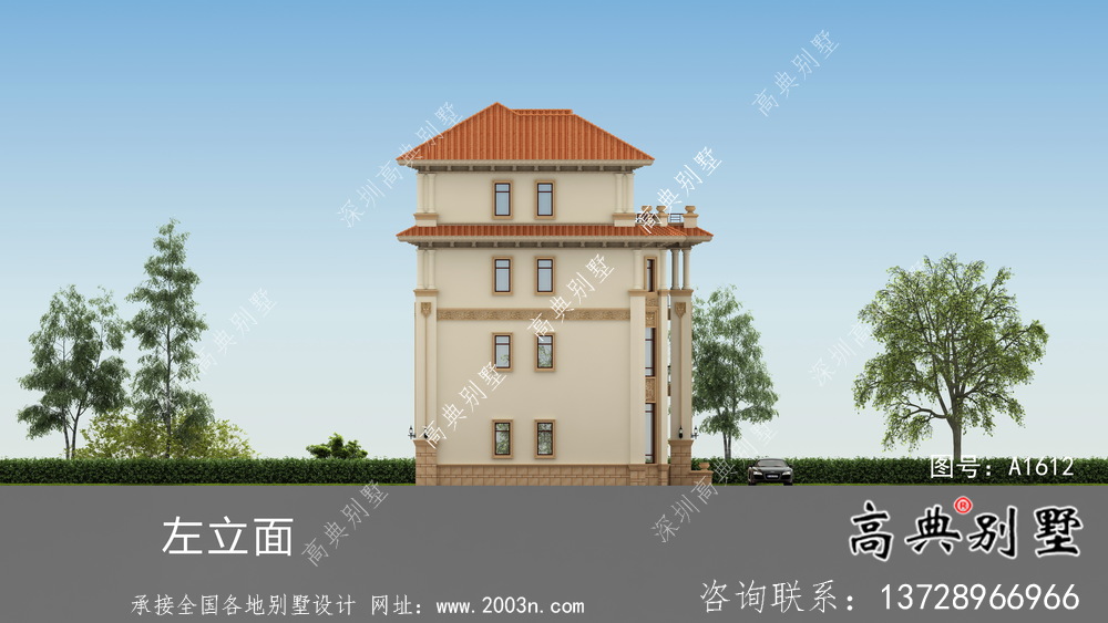 新農村意大利風格四層住宅設計圖