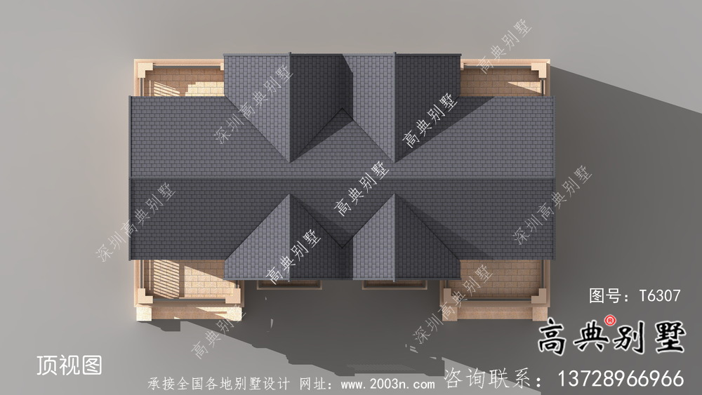 復(fù)式雙拼三層簡約農(nóng)村別墅設(shè)計(jì)效果圖