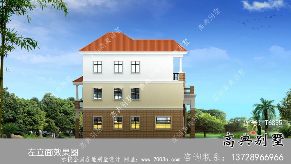 鄉村歐式三層小別墅設計圖紙