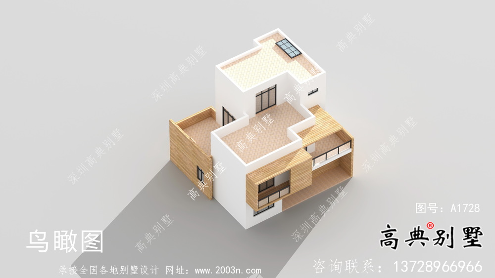 農村氣派玲瓏現代風格平屋頂別墅設計圖